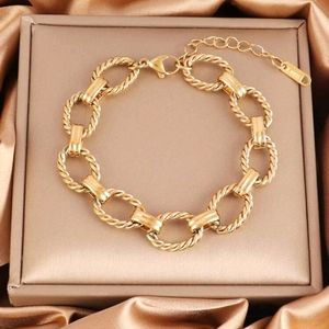 Stainless Steel Bracelets For Women Punk Silver Gold Color Chain Bracelet